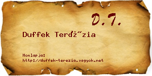 Duffek Terézia névjegykártya