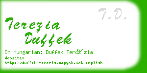 terezia duffek business card